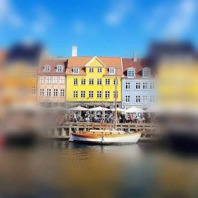 Grøn stær i et sent stadie. Billedet viser et sløret Nyhavn med kikkertsyn.